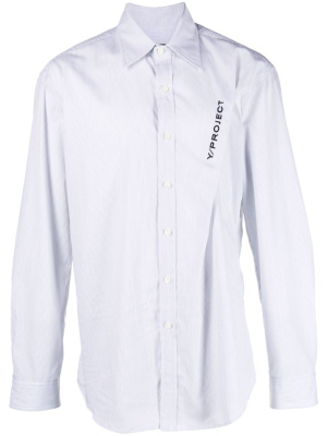 

Logo-embroidered pinched cotton shirt, Y/Project Logo-embroidered pinched cotton shirt