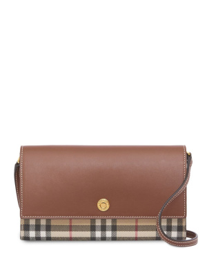 

Check and leather wallet, Burberry Check and leather wallet