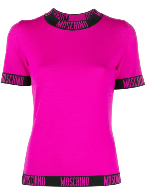 

Logo-trim knitted top, Moschino Logo-trim knitted top