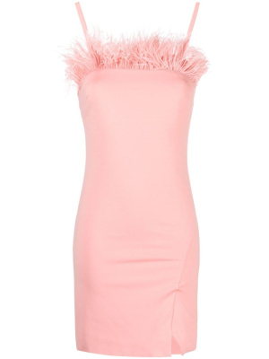 

Feather-trim fitted minidress, TWINSET Feather-trim fitted minidress