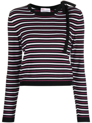 

Bow-detail striped jumper, RED Valentino Bow-detail striped jumper