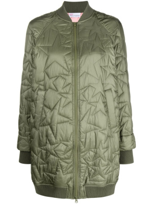 

Star-quilting long bomber coat, RED Valentino Star-quilting long bomber coat