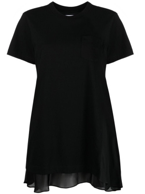 

Layered-hem cotton T-shirt, Sacai Layered-hem cotton T-shirt