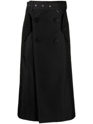 

Belted double-breasted midi skirt, Sacai Belted double-breasted midi skirt