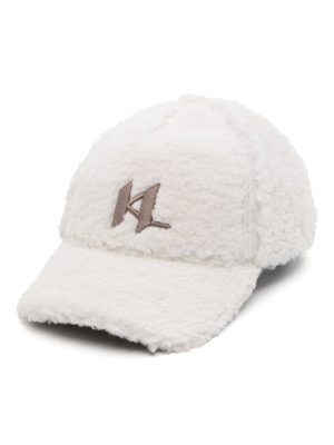 

Logo-embroidered faux-shearling baseball cap, Karl Lagerfeld Logo-embroidered faux-shearling baseball cap