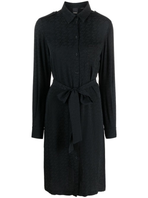 

Monogram-pattern belted shirtdress, PINKO Monogram-pattern belted shirtdress