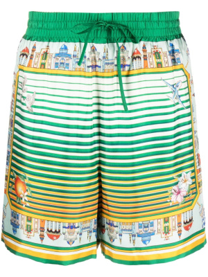 

Graphic-print silk shorts, Casablanca Graphic-print silk shorts