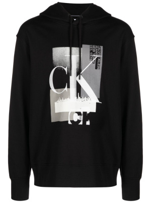 

Logo-print cotton hoodie, Calvin Klein Jeans Logo-print cotton hoodie
