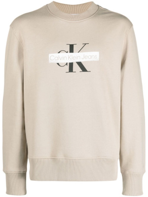 

Logo-print cotton blend sweatshirt, Calvin Klein Jeans Logo-print cotton blend sweatshirt