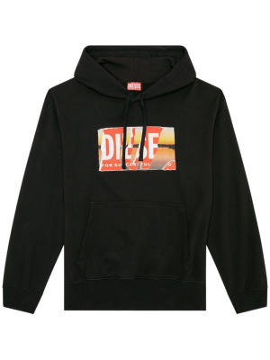 

S-Macs pell-off logo drawstring hoodie, Diesel S-Macs pell-off logo drawstring hoodie