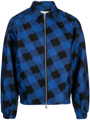 

Logo-patch checked bomber jacket, Ader Error Logo-patch checked bomber jacket