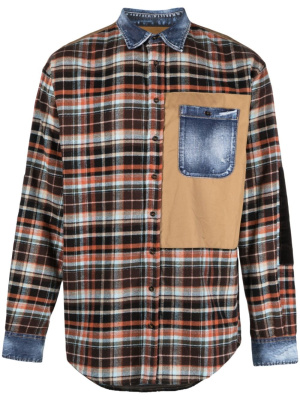

Denim-details check-pattern shirt, Dsquared2 Denim-details check-pattern shirt