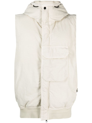 

Compass-patch hooded puffer gilet, Stone Island Compass-patch hooded puffer gilet