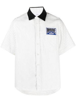 

Contrasting-collar striped shirt, Rhude Contrasting-collar striped shirt