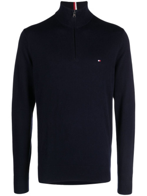 

Logo-embroidered half-zip jumper, Tommy Hilfiger Logo-embroidered half-zip jumper