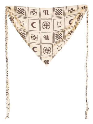 

Totem-print silk scarf, Nanushka Totem-print silk scarf