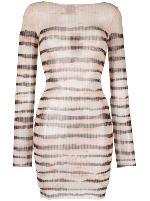 

Stripe-print crew-neck dress, Jean Paul Gaultier Stripe-print crew-neck dress