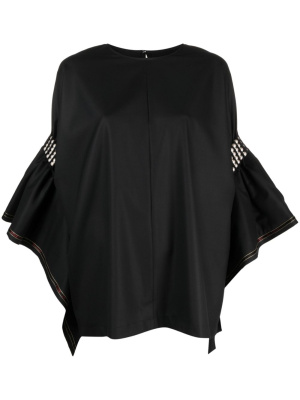 

Faux-pearl-embellished wool blouse, Junya Watanabe Faux-pearl-embellished wool blouse