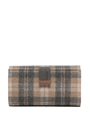 

Check-pattern virgin wool wallet, Fabiana Filippi Check-pattern virgin wool wallet