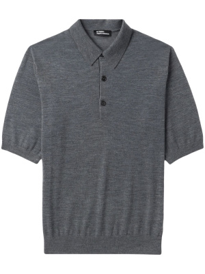 

Logo-patch virgin-wool polo shirt, Raf Simons Logo-patch virgin-wool polo shirt