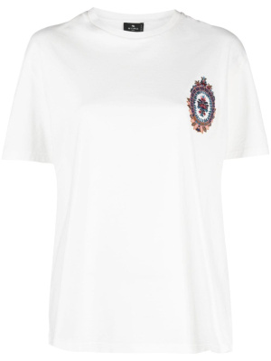 

Embroidered-crest cotton T-shirt, ETRO Embroidered-crest cotton T-shirt