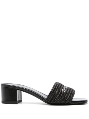 

Logo-embroidered raffia mules, Givenchy Logo-embroidered raffia mules