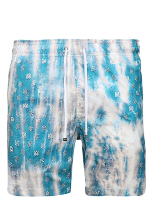 

Monogram-print bleached-effect swim shorts, AMIRI Monogram-print bleached-effect swim shorts