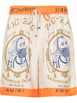 

X Zig-Zag print silk bermuda shorts, AMIRI X Zig-Zag print silk bermuda shorts