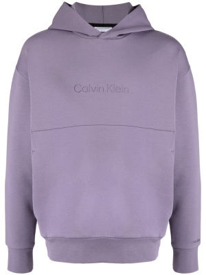 

Logo-debossed drop-shoulder hoodie, Calvin Klein Logo-debossed drop-shoulder hoodie