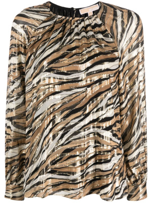 

Tiger-print long-sleeved blouse, Michael Michael Kors Tiger-print long-sleeved blouse