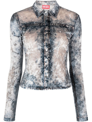 

Crushed-velvet denim jacket, Diesel Crushed-velvet denim jacket