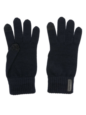 

Logo-patch wool gloves, Emporio Armani Logo-patch wool gloves