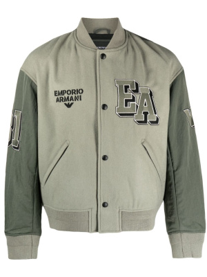 

Logo-embroidered bomber jacket, Emporio Armani Logo-embroidered bomber jacket