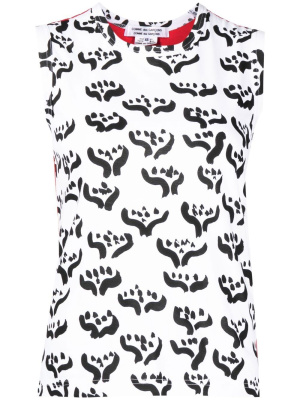 

Painterly-print contrasting tank top, Comme Des Garçons Comme Des Garçons Painterly-print contrasting tank top