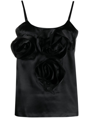 

Floral-appliqué ruched tank top, Comme Des Garçons Comme Des Garçons Floral-appliqué ruched tank top