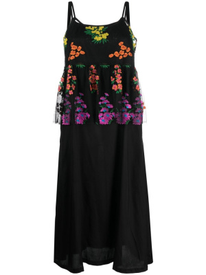 

Tulle-Embroidered taffeta slip dress, Comme Des Garçons Comme Des Garçons Tulle-Embroidered taffeta slip dress