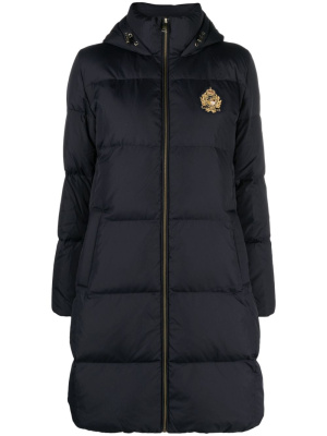 

Crest-patch hooded puffer coat, Lauren Ralph Lauren Crest-patch hooded puffer coat