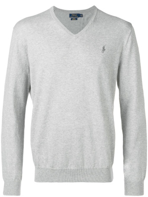 

Logo embroidered V-neck jumper, Polo Ralph Lauren Logo embroidered V-neck jumper