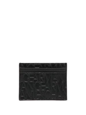 

Debossed-logo leather cardholder, Armani Exchange Debossed-logo leather cardholder