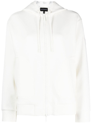 

Cotton-blend drawstring hoodie, Emporio Armani Cotton-blend drawstring hoodie