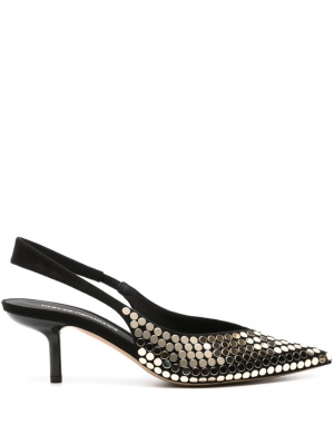 

65mm stud-embellished slingback pumps, Emporio Armani 65mm stud-embellished slingback pumps