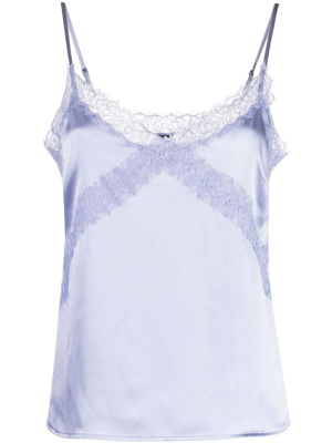 

Lace-embroidered silk tank top, PAIGE Lace-embroidered silk tank top