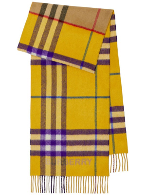 

Contrast Check cashmere scarf, Burberry Contrast Check cashmere scarf