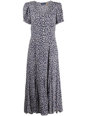 

Floral-print fluted dress, Polo Ralph Lauren Floral-print fluted dress