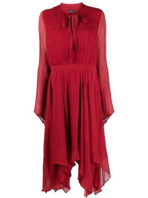 

Uneven-hem pleated dress, Polo Ralph Lauren Uneven-hem pleated dress