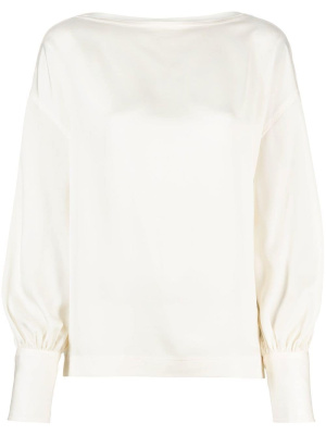 

Satin puff-sleeve blouse, Polo Ralph Lauren Satin puff-sleeve blouse