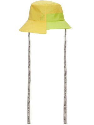 

Asymmetric colour-block bucket hat, JW Anderson Asymmetric colour-block bucket hat
