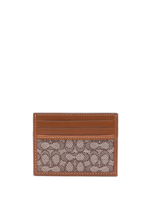 

Logo-jacquard leather cardholder, Coach Logo-jacquard leather cardholder