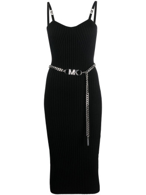 

Logo-belt ribbed dress, Michael Kors Logo-belt ribbed dress
