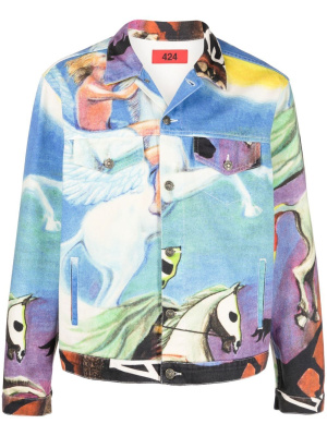 

Graphic-print denim jacket, 424 Graphic-print denim jacket